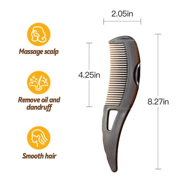Dandruff Comb, Hollow Wide Tooth Hairbrush for Scalp Massage - Image 3