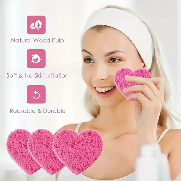 Heart Shape Compressed Facial Sponges - Image 4