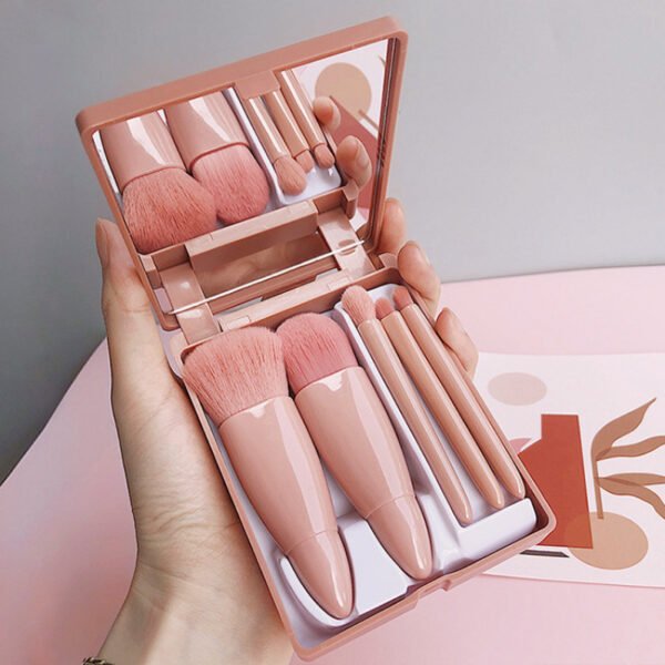 Makeup brush set with mirrorb,eyeshadow brush smudge brush,5-piece - Image 2